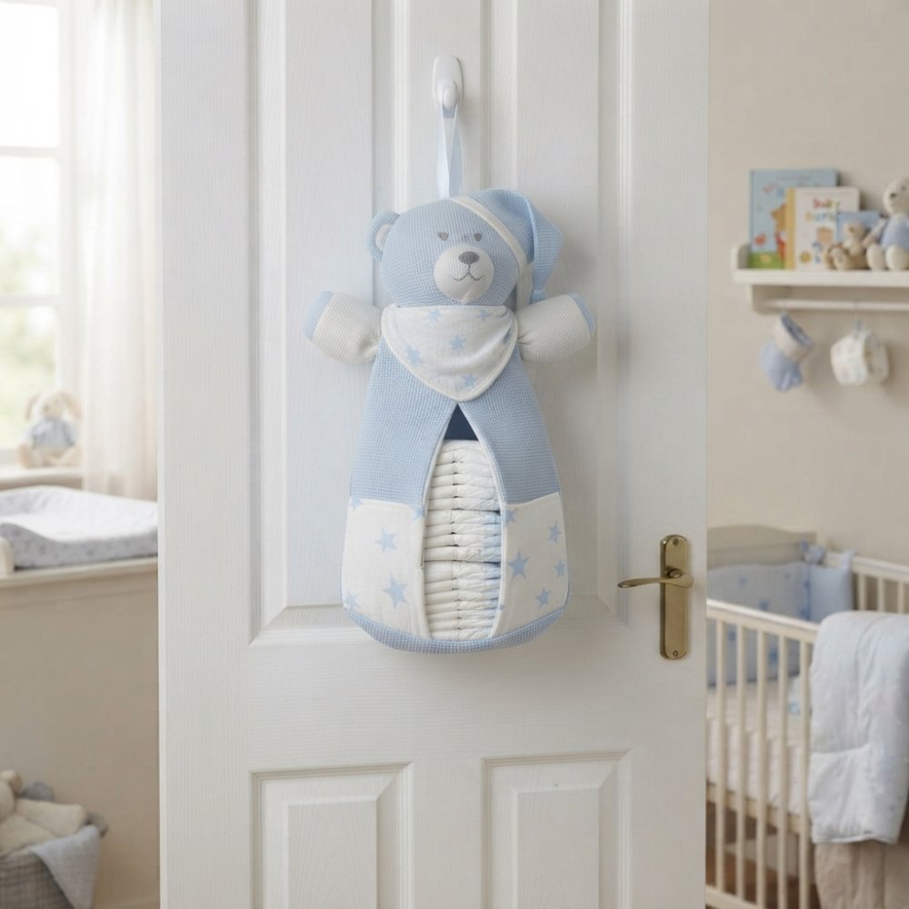 BW-112-3006S: Baby Teddy Nappy/ Diaper Storage Bag - Sky BW-112-3006S: Baby Teddy Nappy/ Diaper Storage Bag - Sky